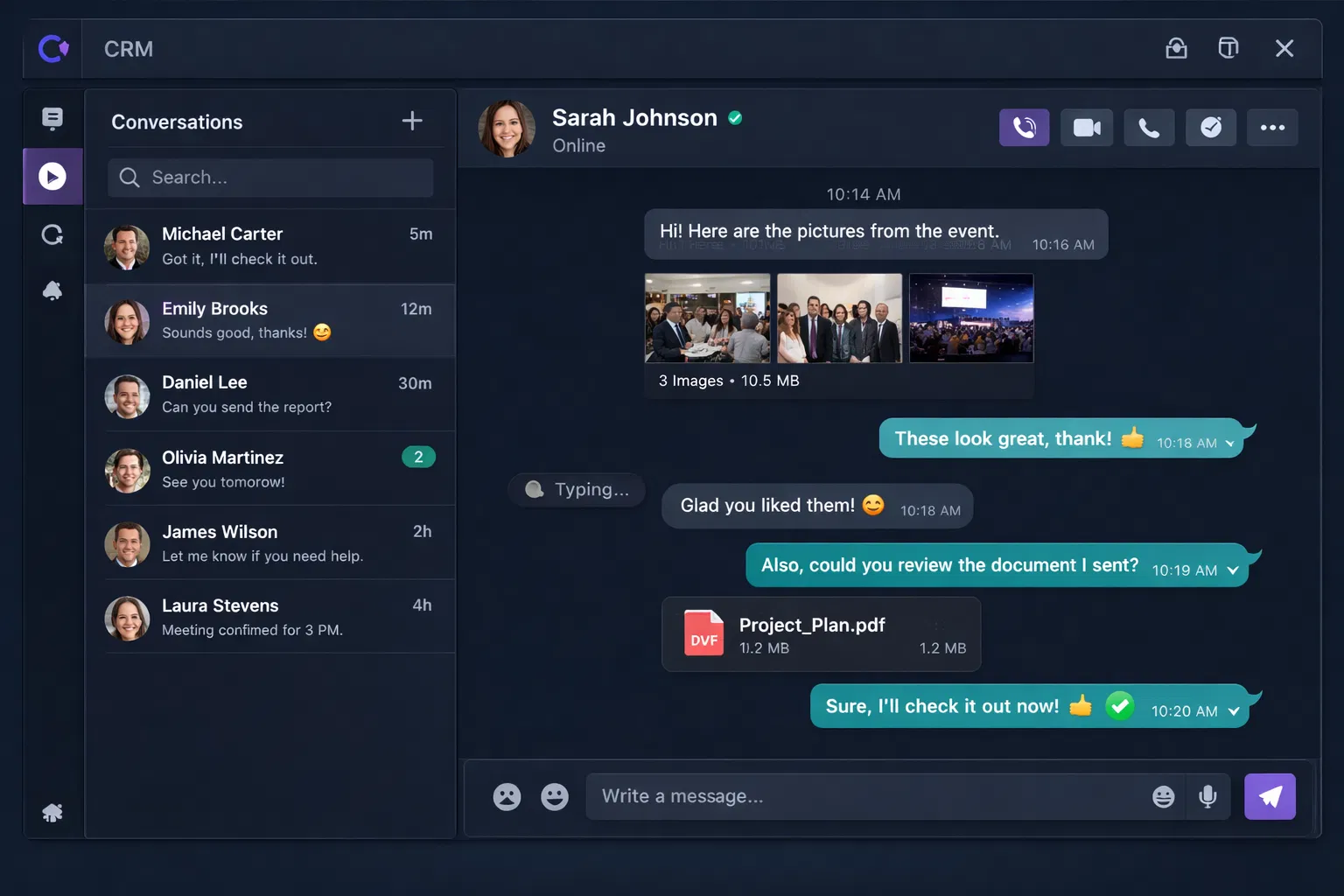 CRM com conversas de WhatsApp